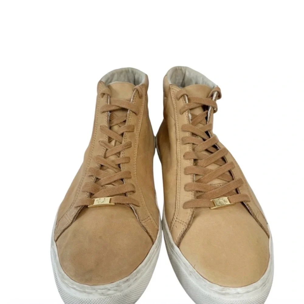 True Religion Hex V1 HIGH TOP Tan Sz 12 Leather Sneakers Shoes Mens Hipster